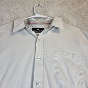 Buttercloth Mens XL White Short Sleeve Button Down Shirt‎ Regular Fit Cotton